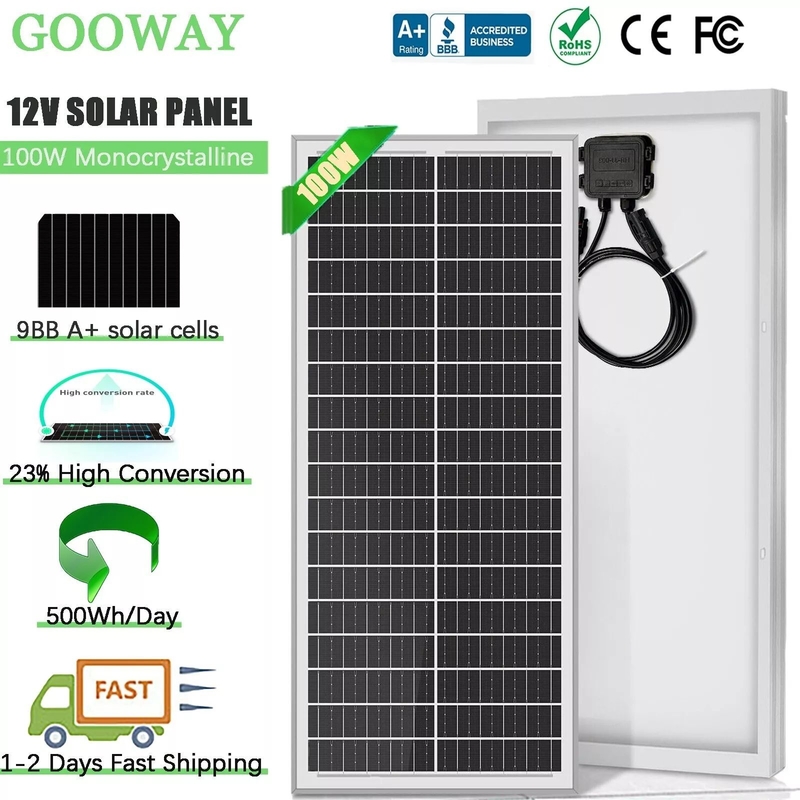 12v pannello solare 100w batteria caricabatterie Mono Home Off Grid RV Camper Barca Caravan