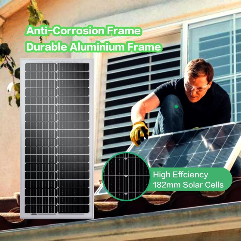 12v pannello solare 100w batteria caricabatterie Mono Home Off Grid RV Camper Barca Caravan