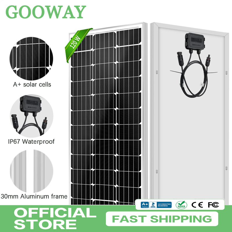 12v pannello solare 120w Mono Off Grid Power per RV Campervan Barca Caravan Campervan