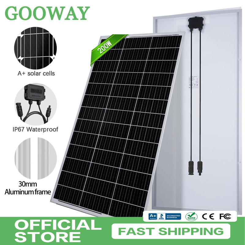 12v pannello solare 200w Mono Off Grid Power per RV Campervan Barca Caravan Campervan