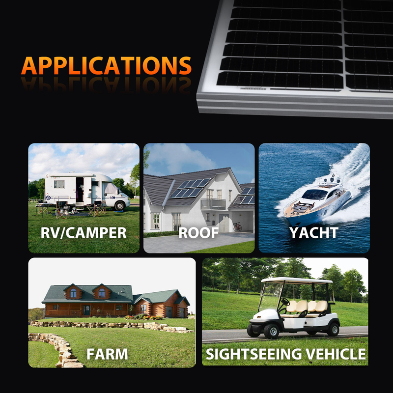 200w 400w 800w Kit di pannelli solari 12v con supporti di montaggio RV Caravan Camper Van